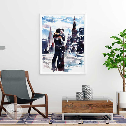 Night in Paris and He Said Yes! - Giclee Art Print