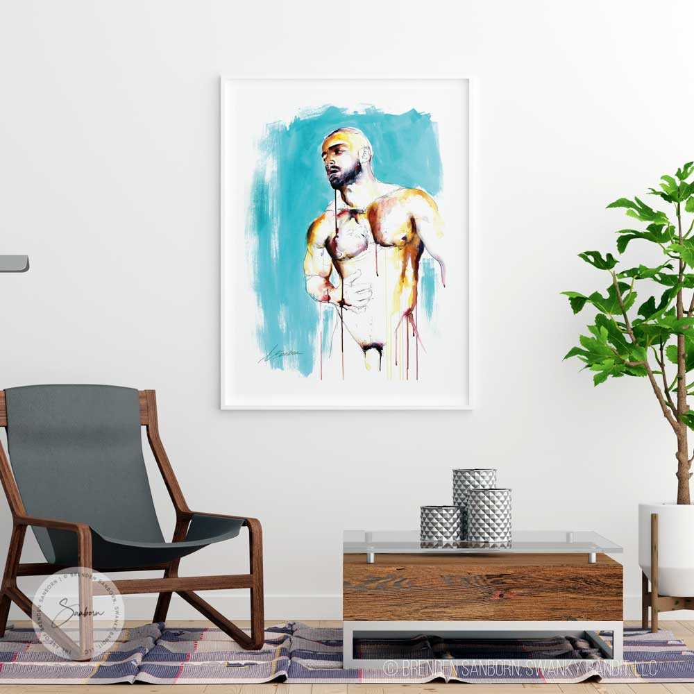 Sagat in the Studio Male Form - Drip Style - Giclee Art Print