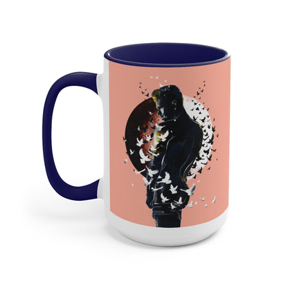 Whispers of the New Moon  - Two-Tone Coffee Mugs, 15oz