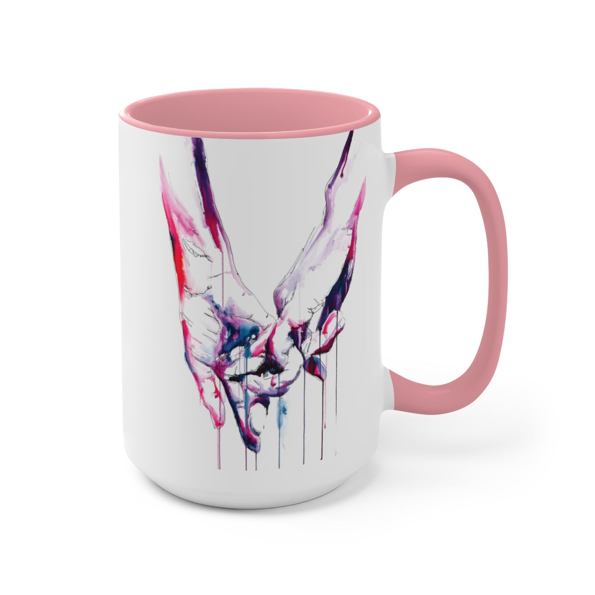 Simple Gesture of Love - Pinkie Love - Two-Tone Coffee Mugs, 15oz