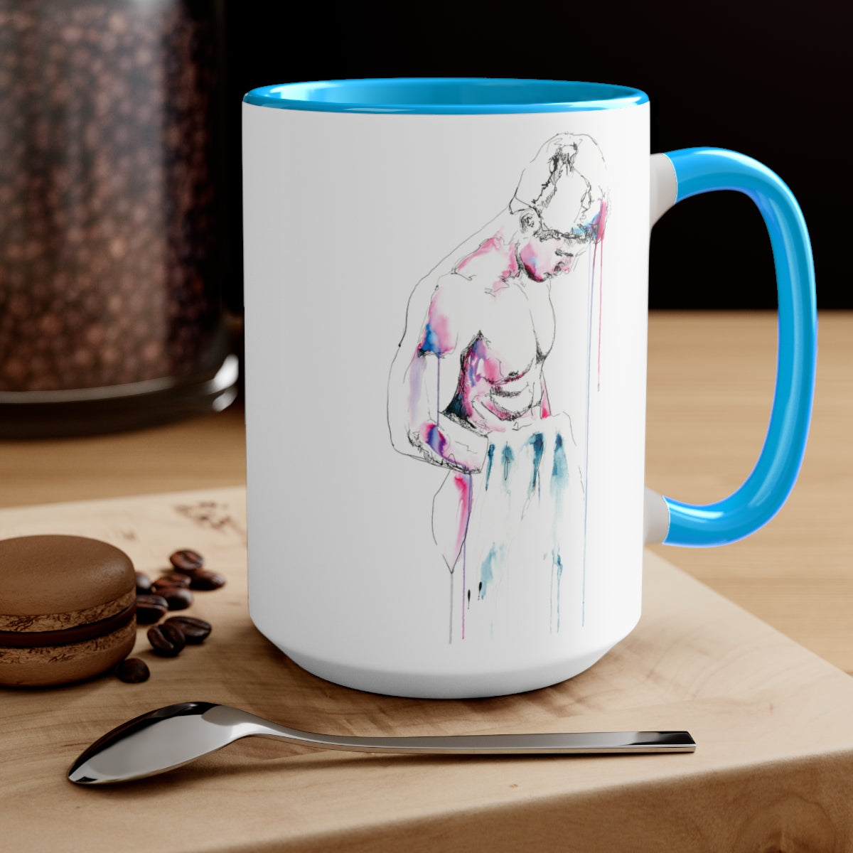 Wet And Out of the Shower - Two-Tone Coffee Mugs, 15oz