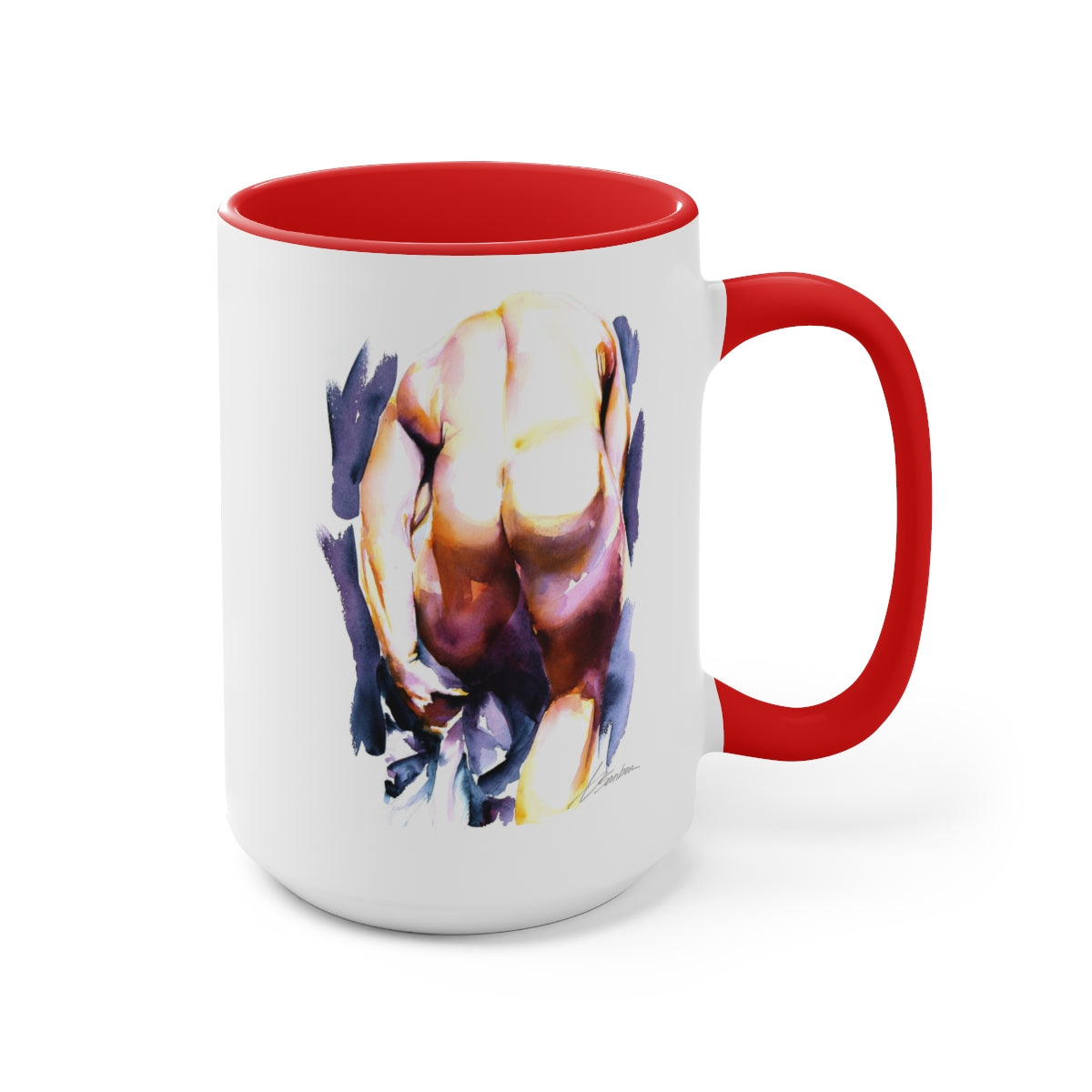 The Reach From Behind - Two-Tone Coffee Mugs, 15oz
