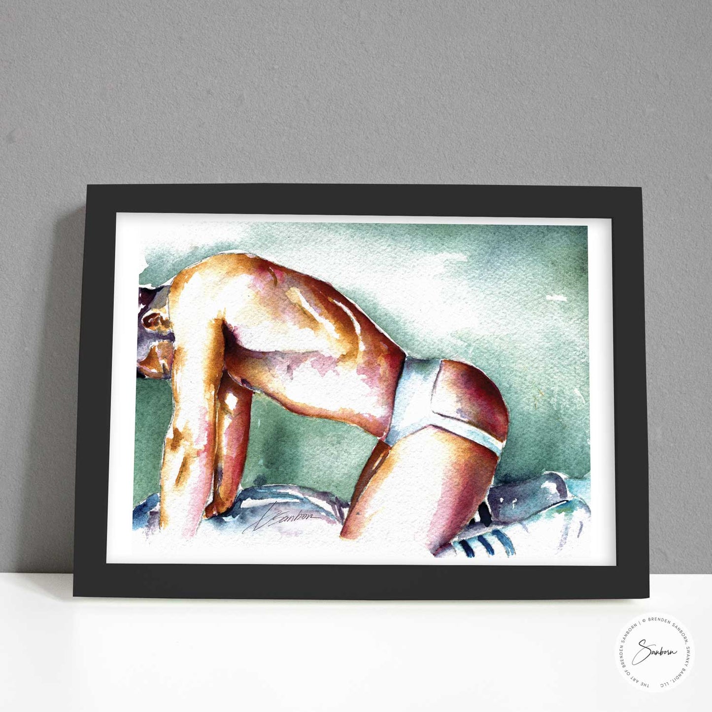 Male Nude Art Print of Muscular Figure in Jock Strap - Giclee Art Print