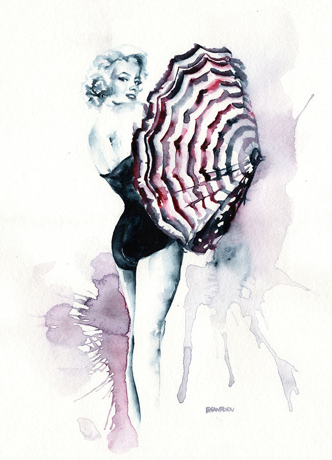 Brushstrokes of a Blonde Bombshell, 11x14 - Original Watercolor Painting