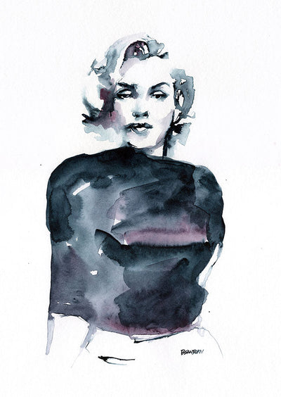 Capturing Marilyn Monroe: A Timeless Watercolor Portrait, 11x14 Original Watercolor Artist Brenden Sanborn