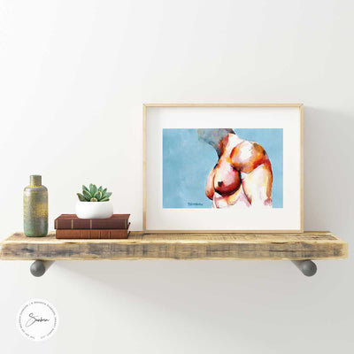 Muscular Male Torso - Original Watercolor Painting Artist Brenden Sanborn