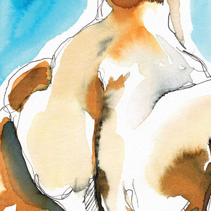 Strong Back and Firm Butt - Ink and Watercolor - Giclee Art Print