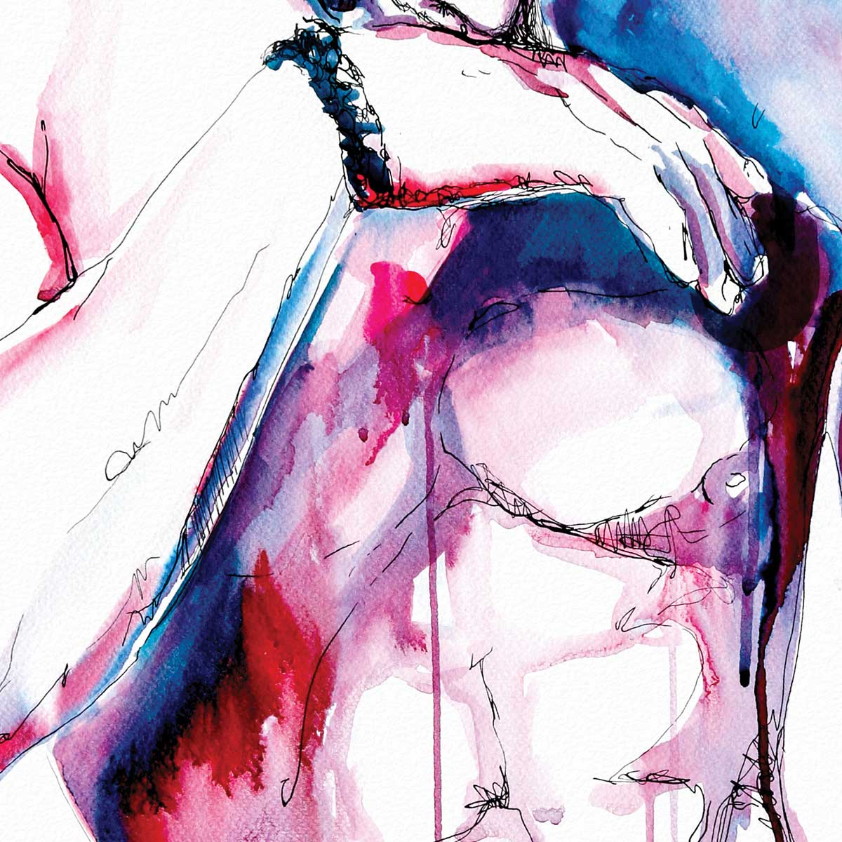 Shirtless Male Changing - Drip Style - Giclee Art Print