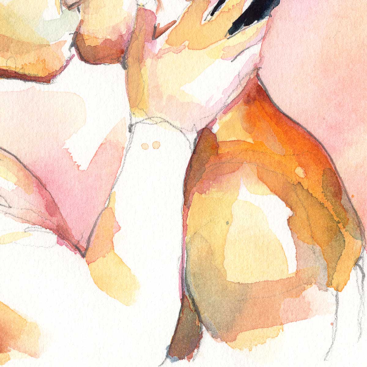 The Strength of Our Love - Kiss - Original Watercolor Painting