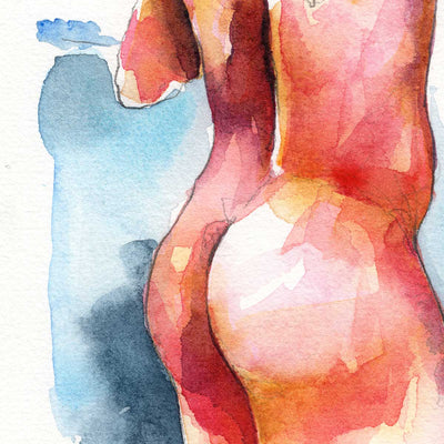 Sensual Shower - Original Watercolor Painting Artist Brenden Sanborn