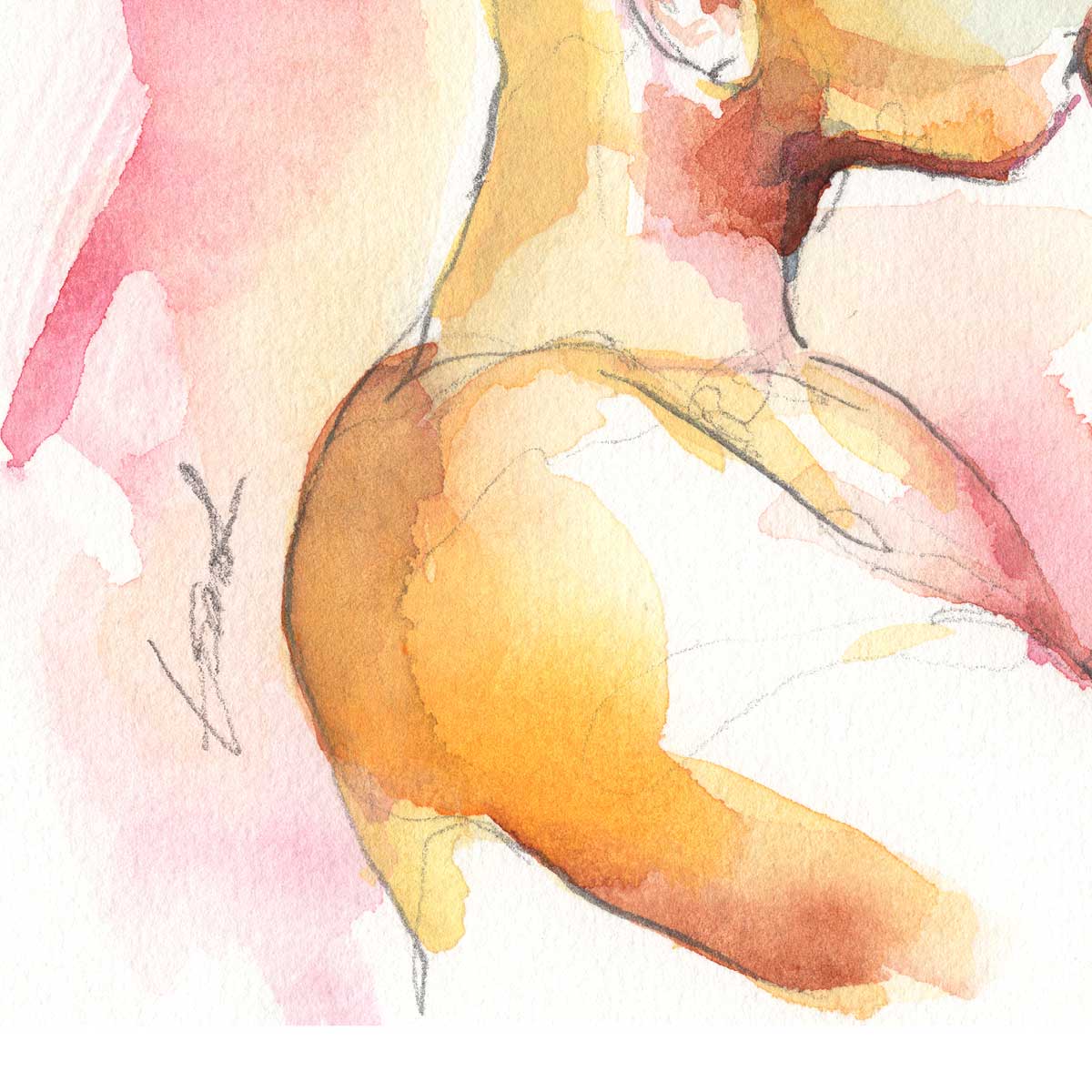 The Strength of Our Love - Kiss - Original Watercolor Painting