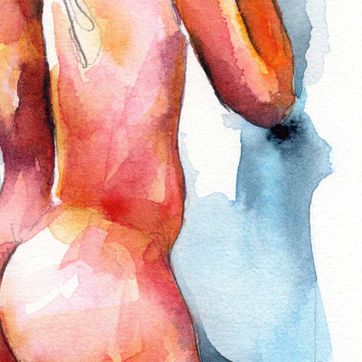 Sensual Shower - Original Watercolor Painting Artist Brenden Sanborn