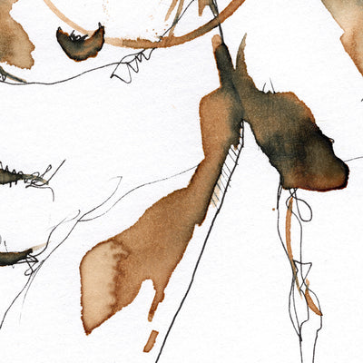 Shirtless man in contemporary style - Original Coffee Art Artist Brenden Sanborn