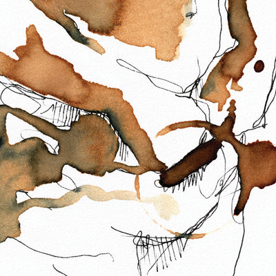 Sensual Male Figure Reaching in Pants - Original Coffee Art Artist Brenden Sanborn