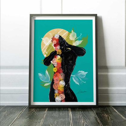 Cascade of Nature - Man Covered in Flowers - Giclee Art Print
