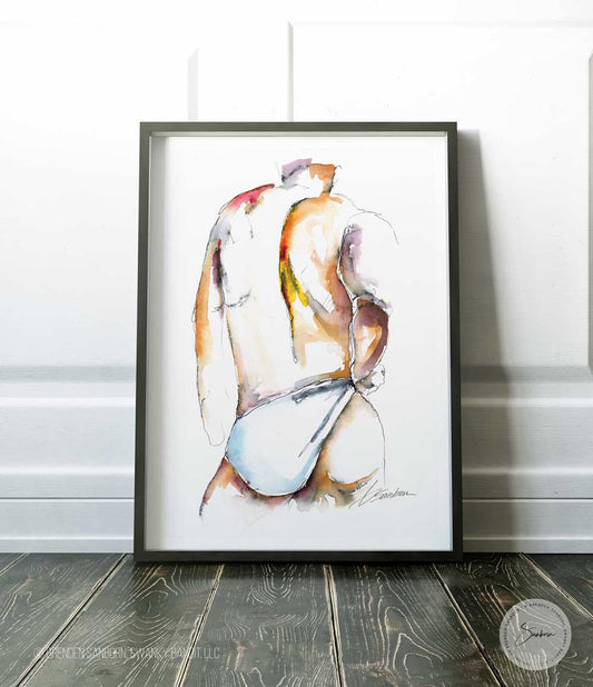Pulling of the Undies - Ink and Watercolor - Giclee Art Print