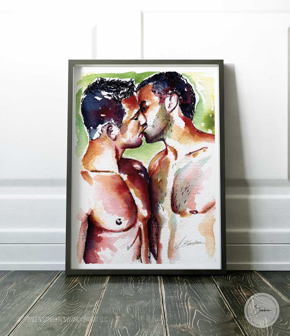 Young Erotic Men in Love - Giclee Art Print