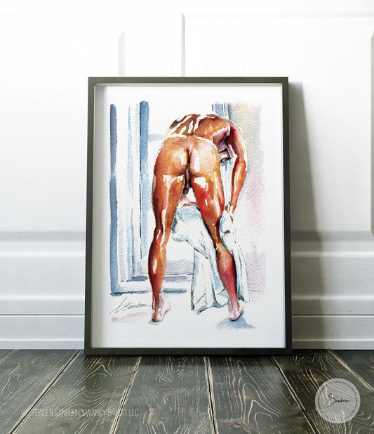 The Toweling Adonis - Giclee Art Print