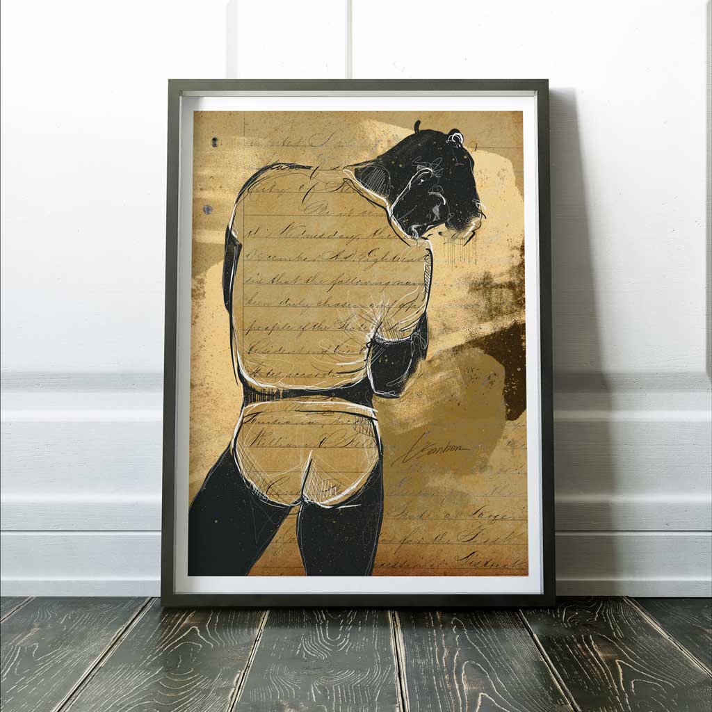 Man in Underwear Collage - Giclee Art Print