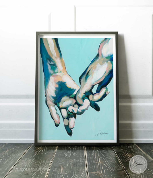 Forever Love - Men Holding Hands - Love is Love - Giclee Art Print