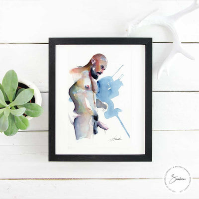 His Thoughts Excited Him - Original Watercolor Painting Artist Brenden Sanborn
