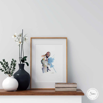 His Thoughts Excited Him - Original Watercolor Painting Artist Brenden Sanborn