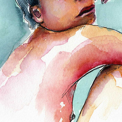 She Dreams of Yesterday - Original Watercolor Painting