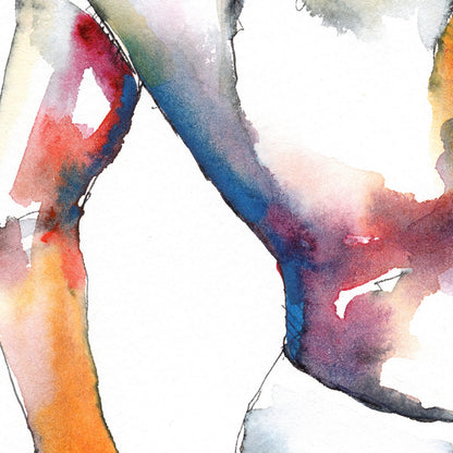 Simple Shades in White Underwear - Original Watercolor Painting