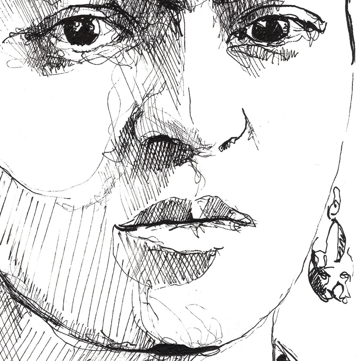 Portrait of Frida Kahlo - Original Ink on Paper