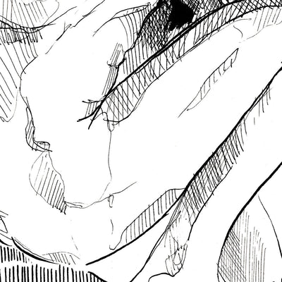 Whispering My love in His Ear - Original Ink on Paper Artist Brenden Sanborn