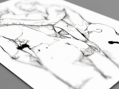Men At the Resort - Original Ink on Paper Artist Brenden Sanborn