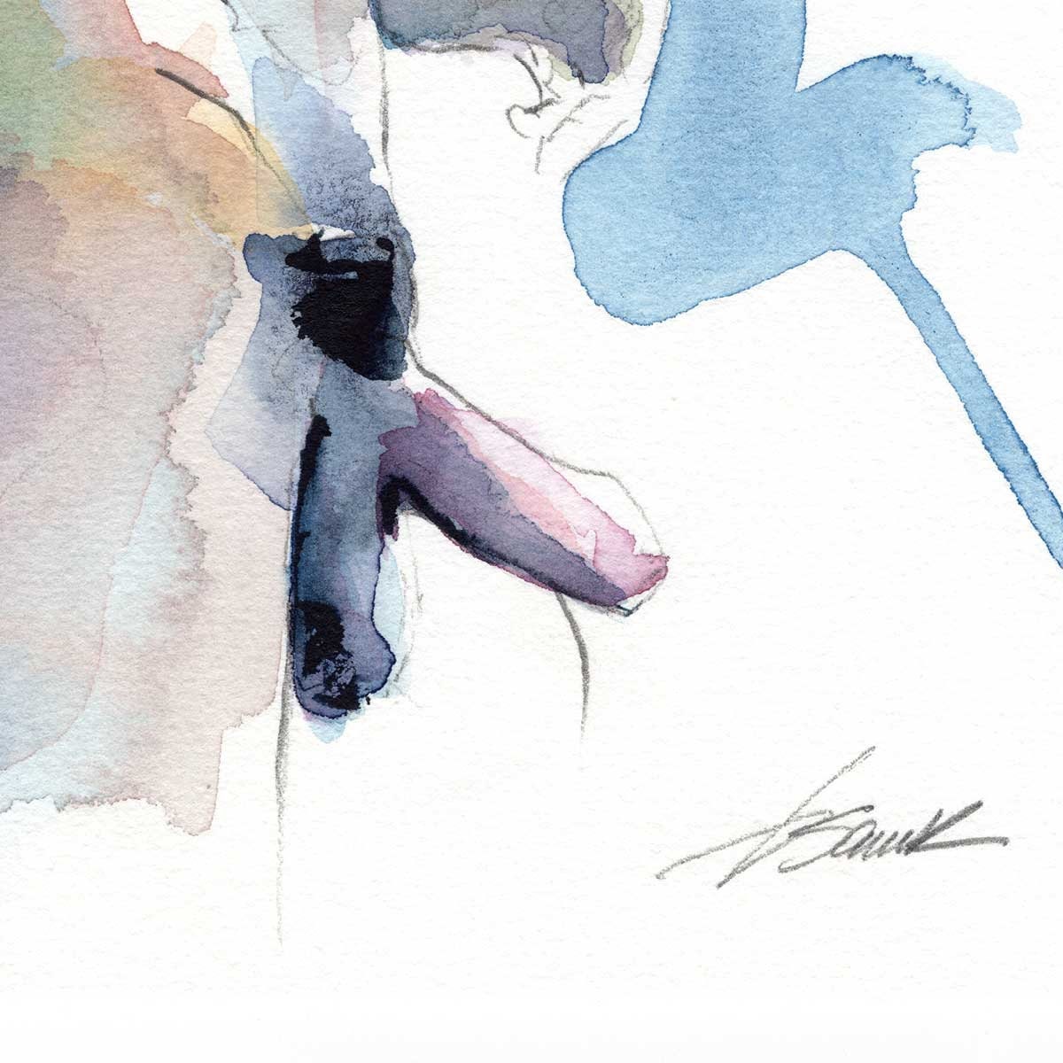 His Thoughts Excited Him - Original Watercolor Painting