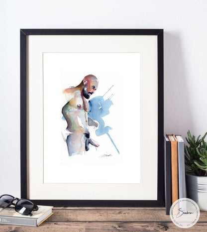 His Thoughts Excited Him - Original Watercolor Painting