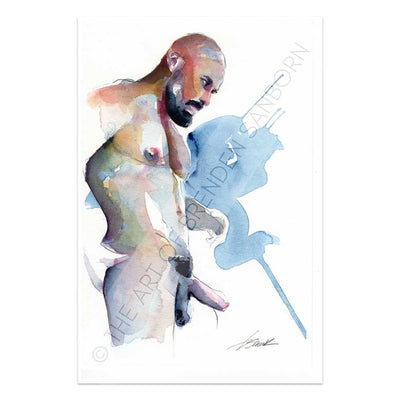 His Thoughts Excited Him - Original Watercolor Painting Artist Brenden Sanborn
