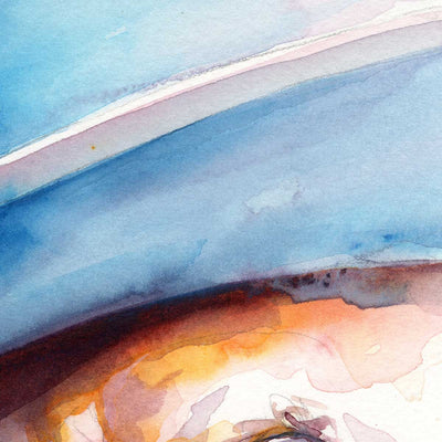 Pablo Picasso in Blue Hat - Original Watercolor Painting Artist Brenden Sanborn
