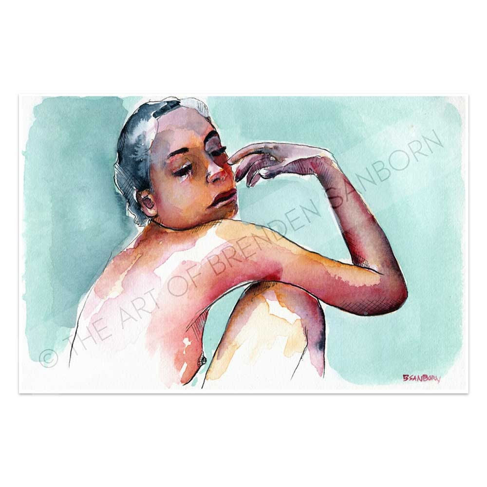 She Dreams of Yesterday - Original Watercolor Painting