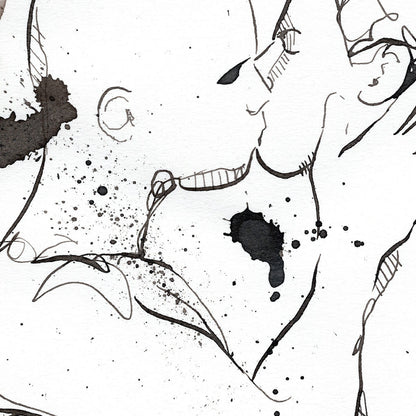The Kiss of True Love - Original Ink on Paper