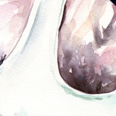 Watercolor Portrait of Handsome Bearded Man in White Tank Top Artist Brenden Sanborn