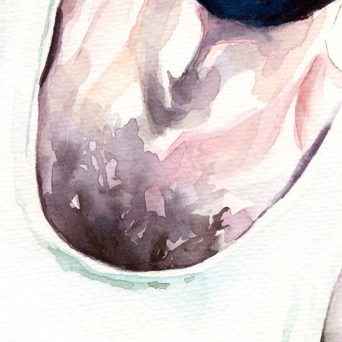 Watercolor Portrait of Handsome Bearded Man in White Tank Top