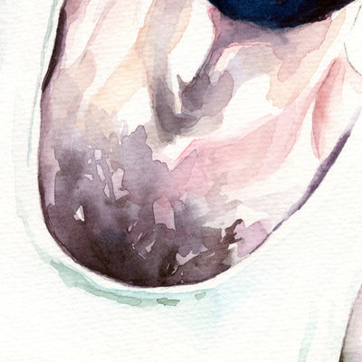 Watercolor Portrait of Handsome Bearded Man in White Tank Top Artist Brenden Sanborn