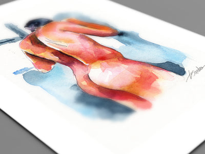 Sensual Shower - Original Watercolor Painting Artist Brenden Sanborn