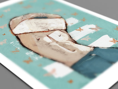 Off Goes the Shirt - Man Lifting Off His T - Giclee Art Print