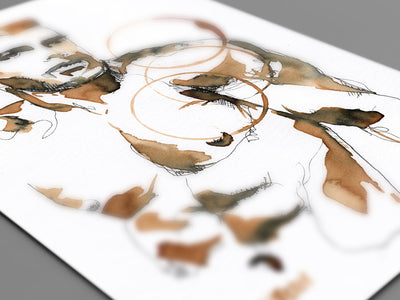 Shirtless man in contemporary style - Original Coffee Art Artist Brenden Sanborn