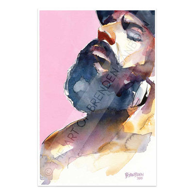 Bearded Man in Baseball Cap - Original Watercolor Painting Artist Brenden Sanborn